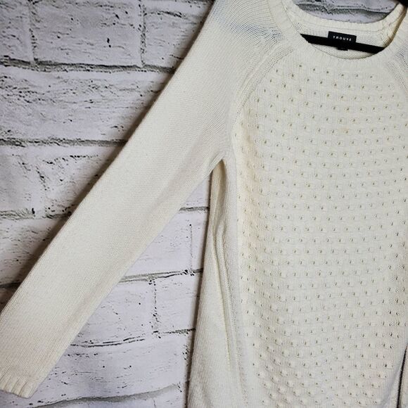 Trouve side zip long sleeve crew neck sweater size large - Picture 7 of 9
